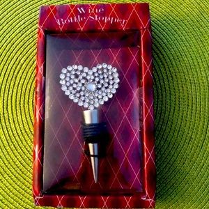 Wine Stopper Heart Shaped Jewel Beaded